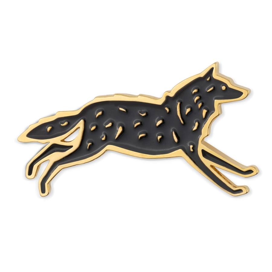 Wolf, black, pin